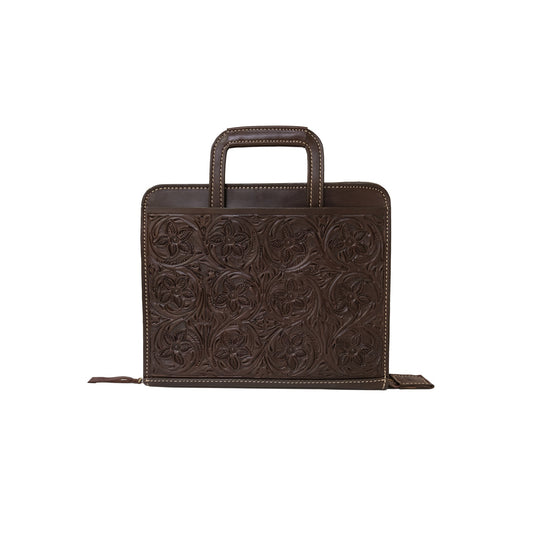 Alamo Saddlery #25 Cowboy Briefcase chocolate leather AA tooling