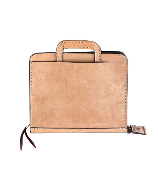 Alamo Saddlery #1 Cowboy Briefcase rough out golden leather