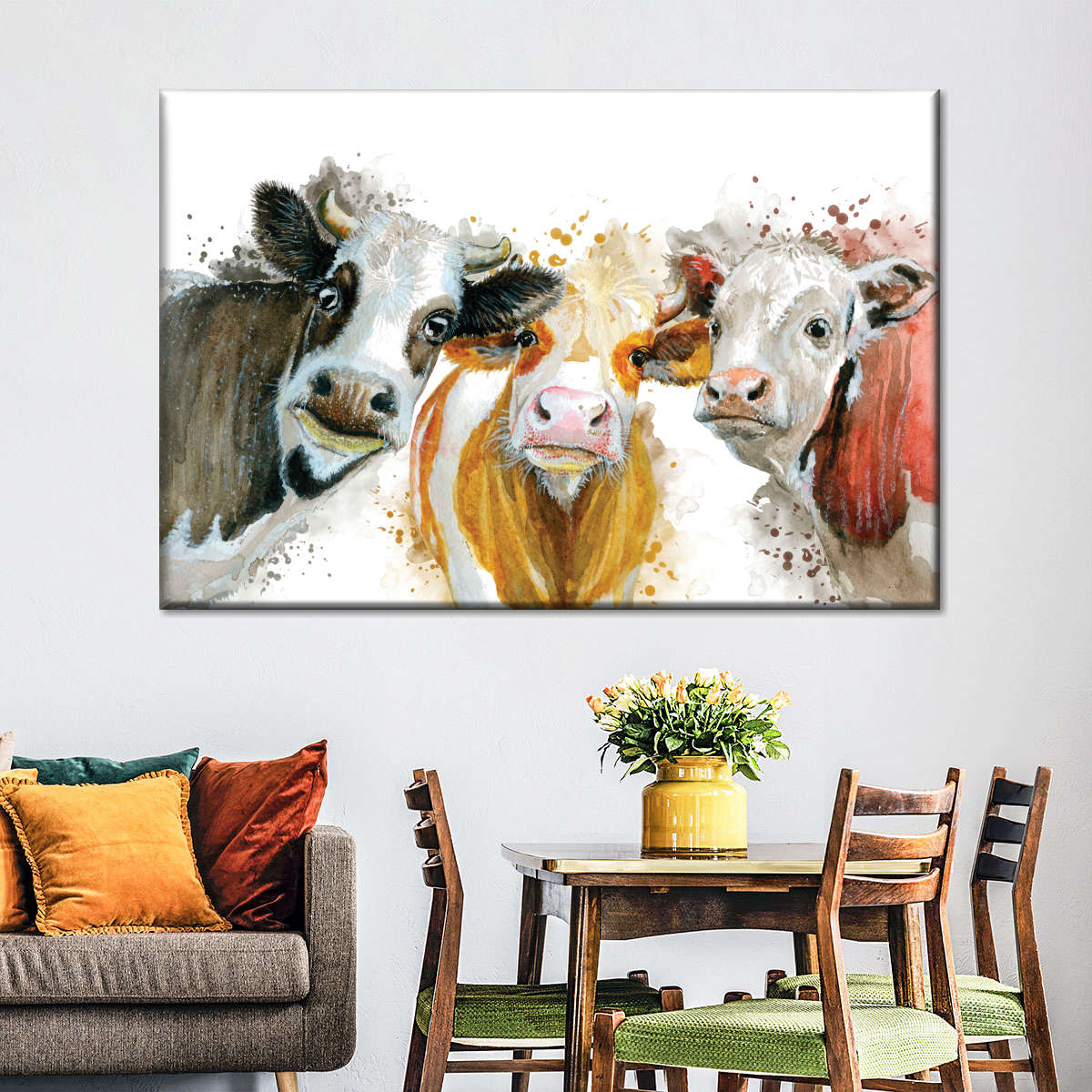 Livestock Cows Splash Wall Art choice of sizes