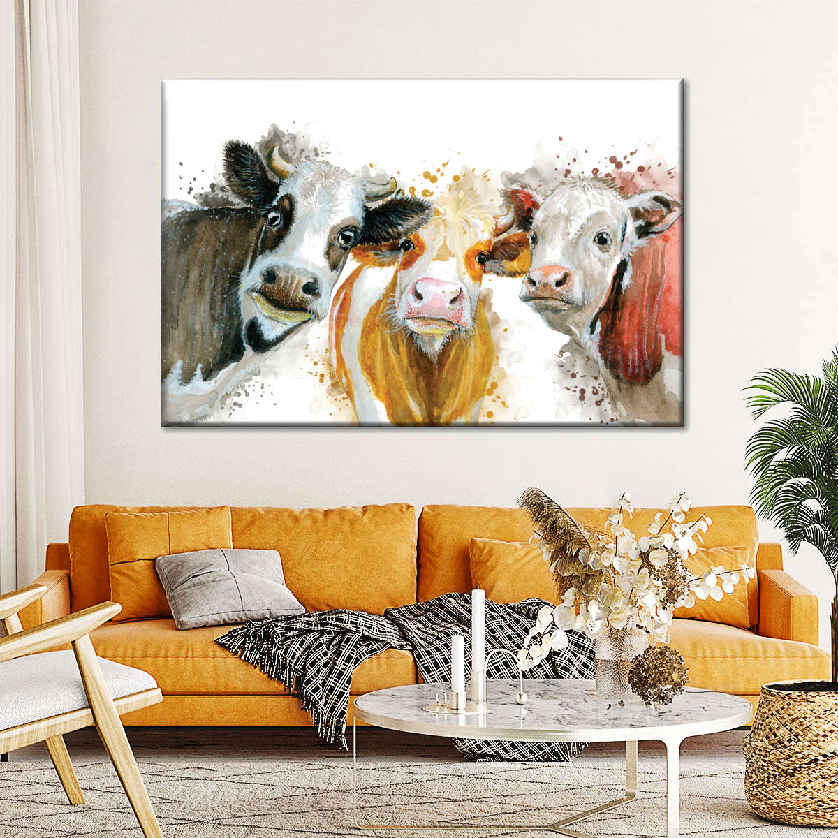 Livestock Cows Splash Wall Art choice of sizes