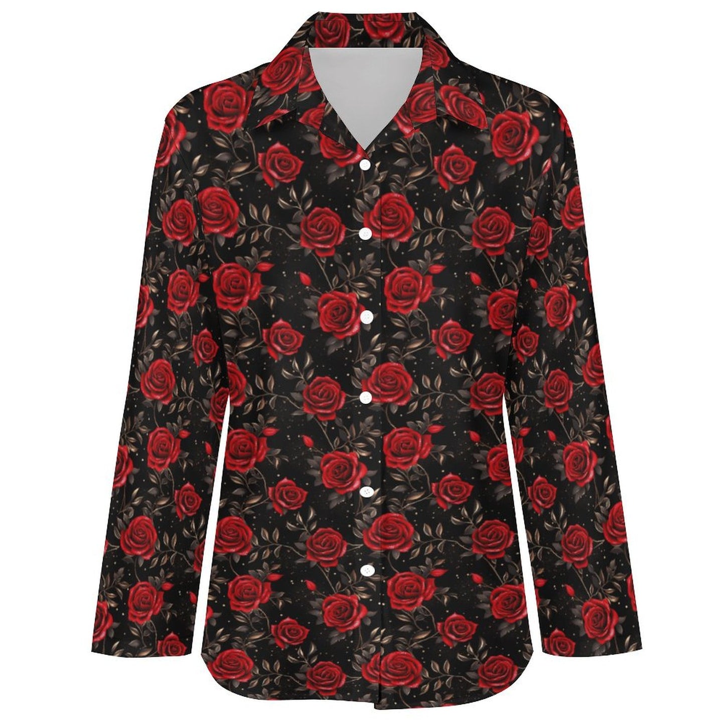Colores De Mexico Rose Floral Button Up Blouse