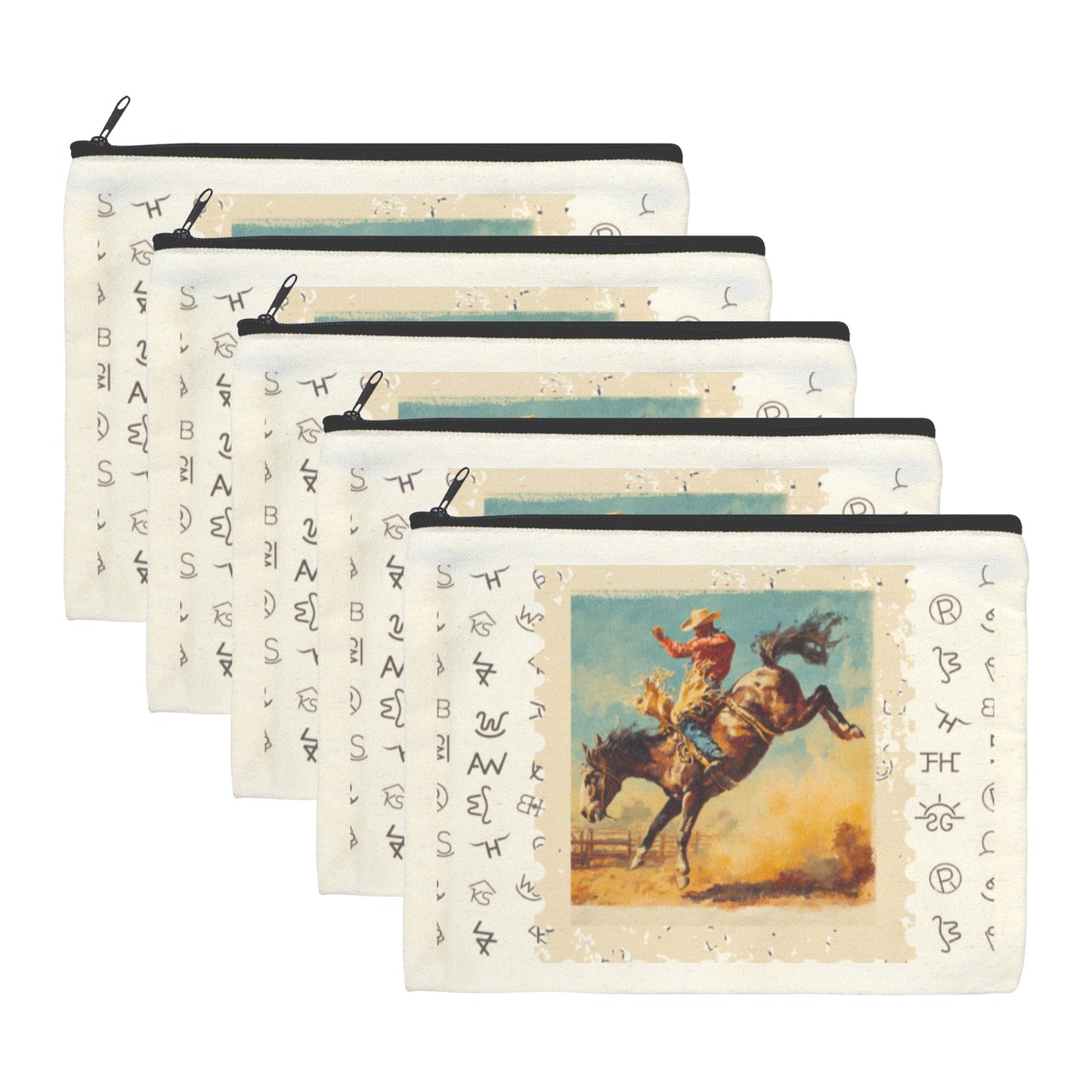 Rodeo Cowboy #1 set of 5 bags Cosmetic Bag Made in America