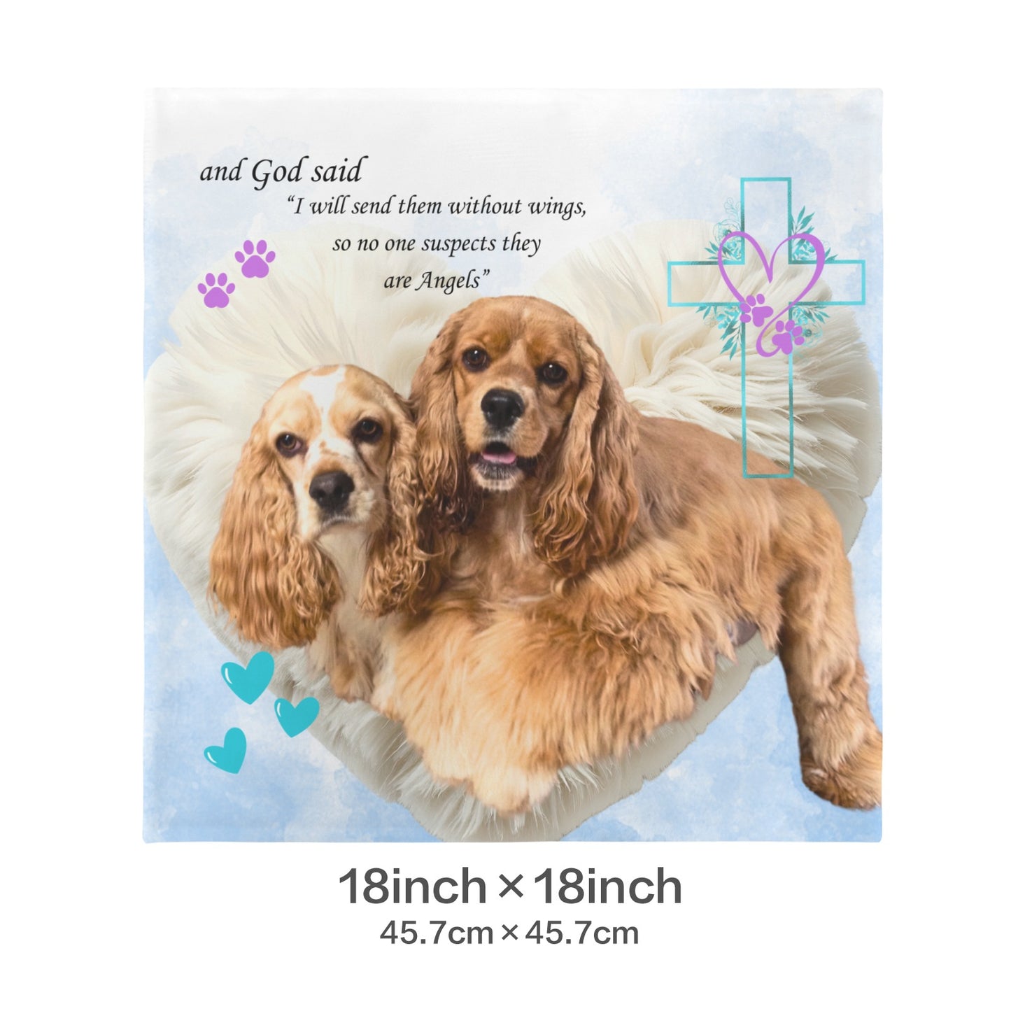 Baha Ranch Angel Pet Rainbow Bridge Custom Pillow Case Made in America