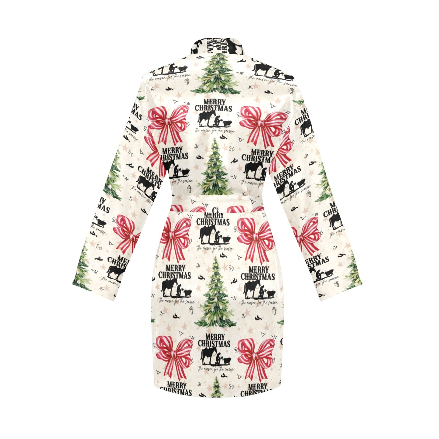 Praying Cowboy Christmas Western Cowgirl Satin Robe