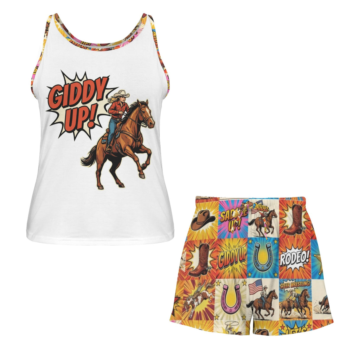 Baha Ranch The Comic Corral Lounge Pajama Set Made in America