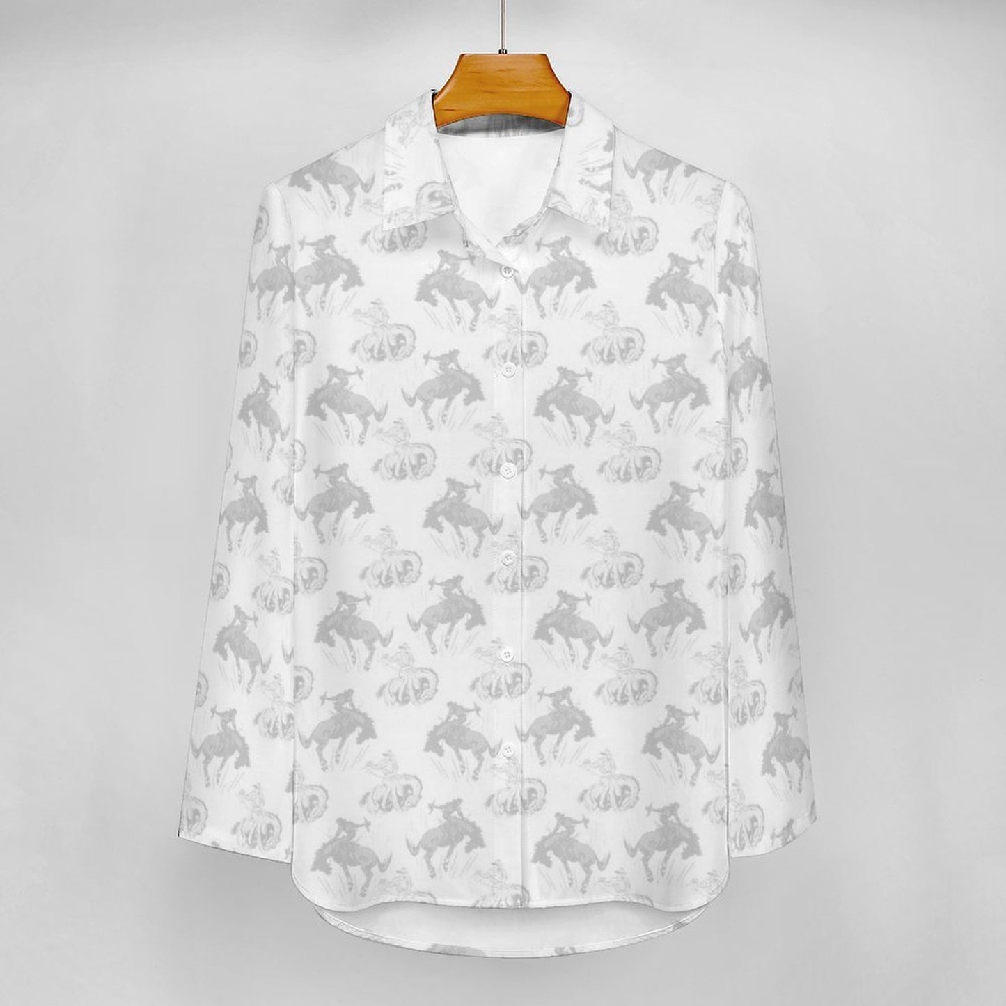 Baha Ranch Faded Rodeo Cowboy Western Button Up Blouse