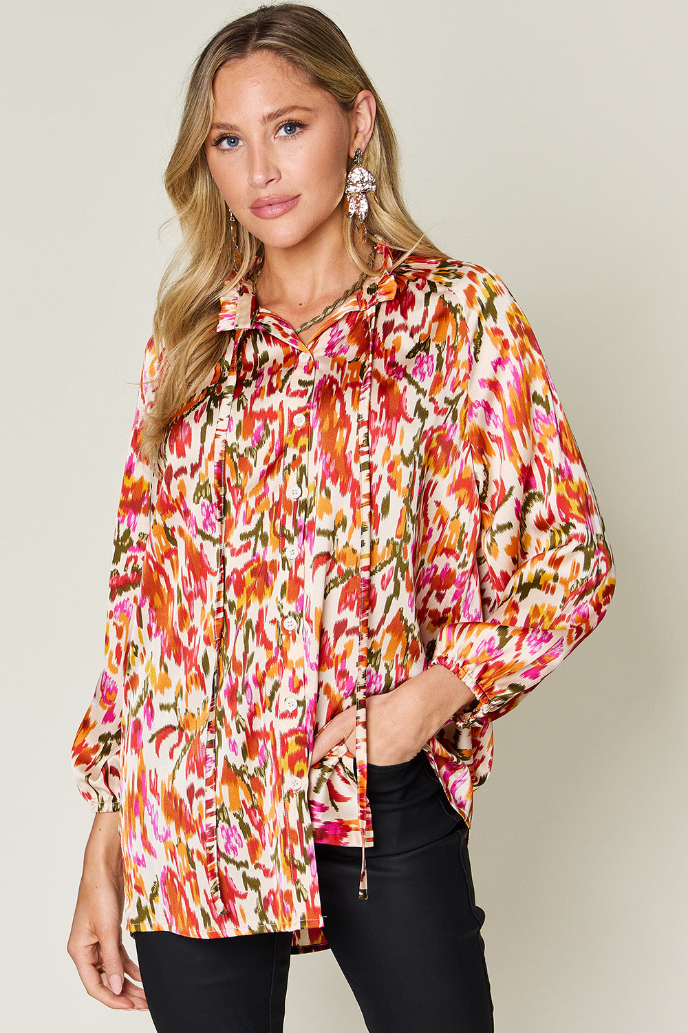 Fall Floral Button Up Long Sleeve Shirt choice of prints