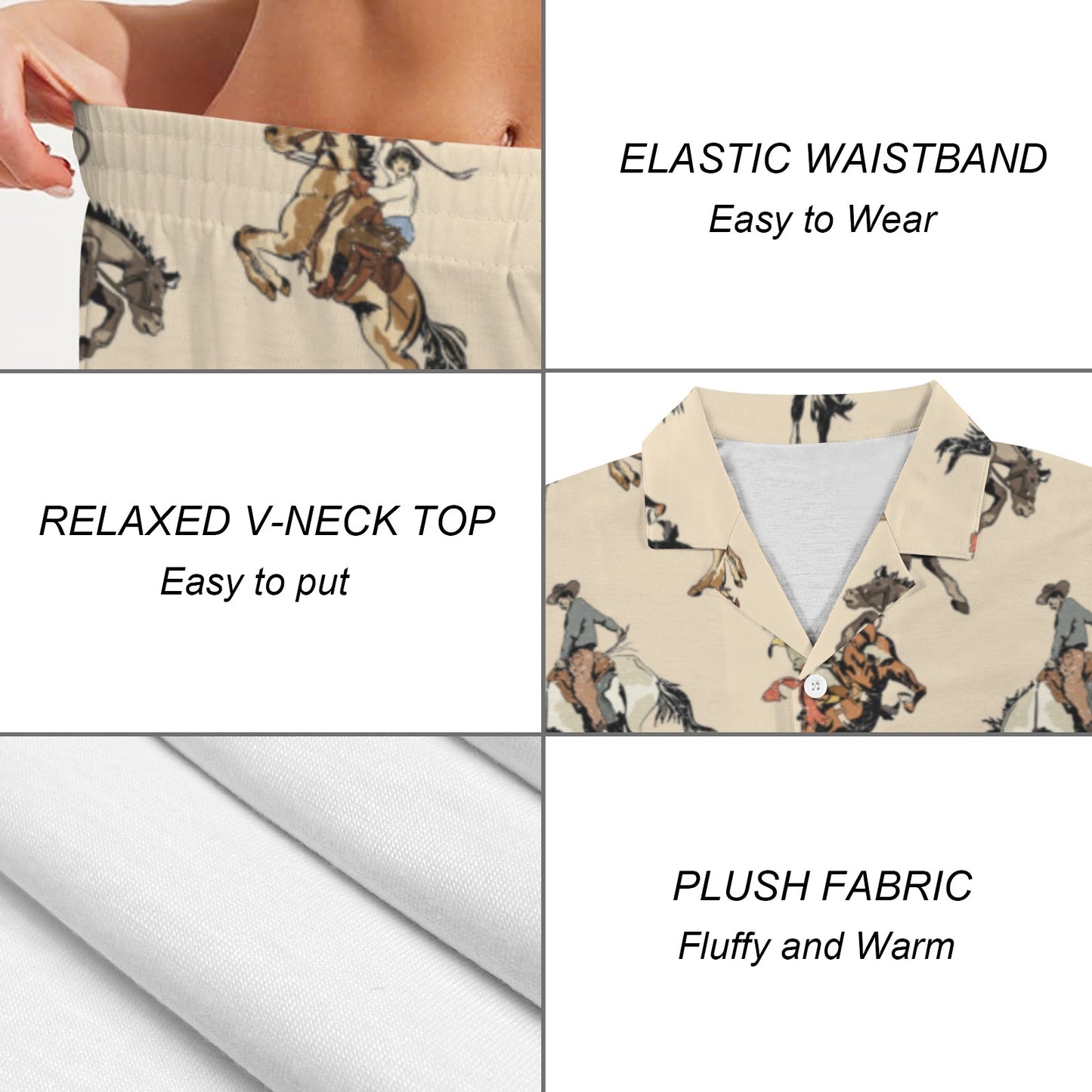 Baha Ranch Vintage Cowgirl Women's Pajamas Made in America