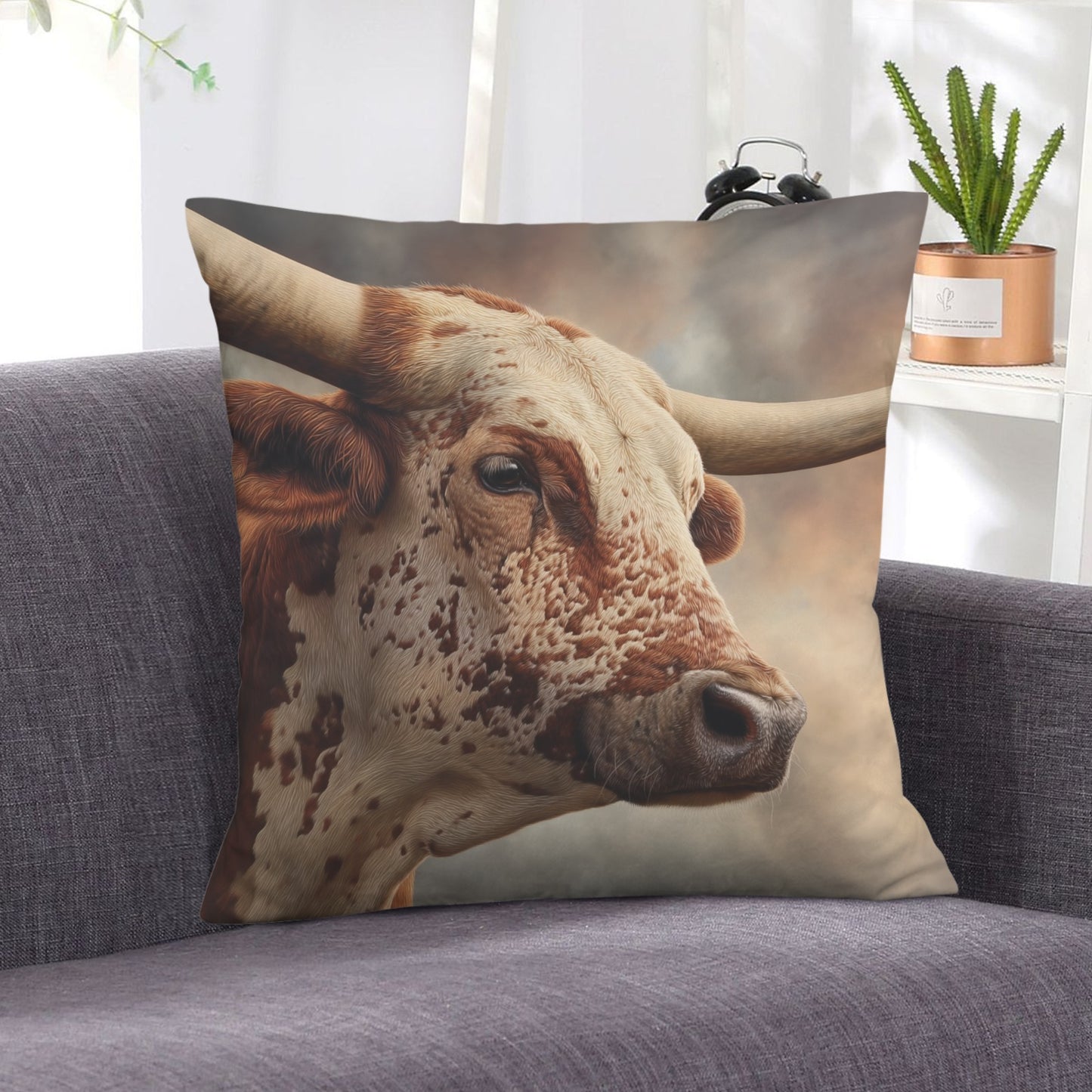 Baha Ranch Western Ranch Bull Velvety Soft Pillow Case Made in America
