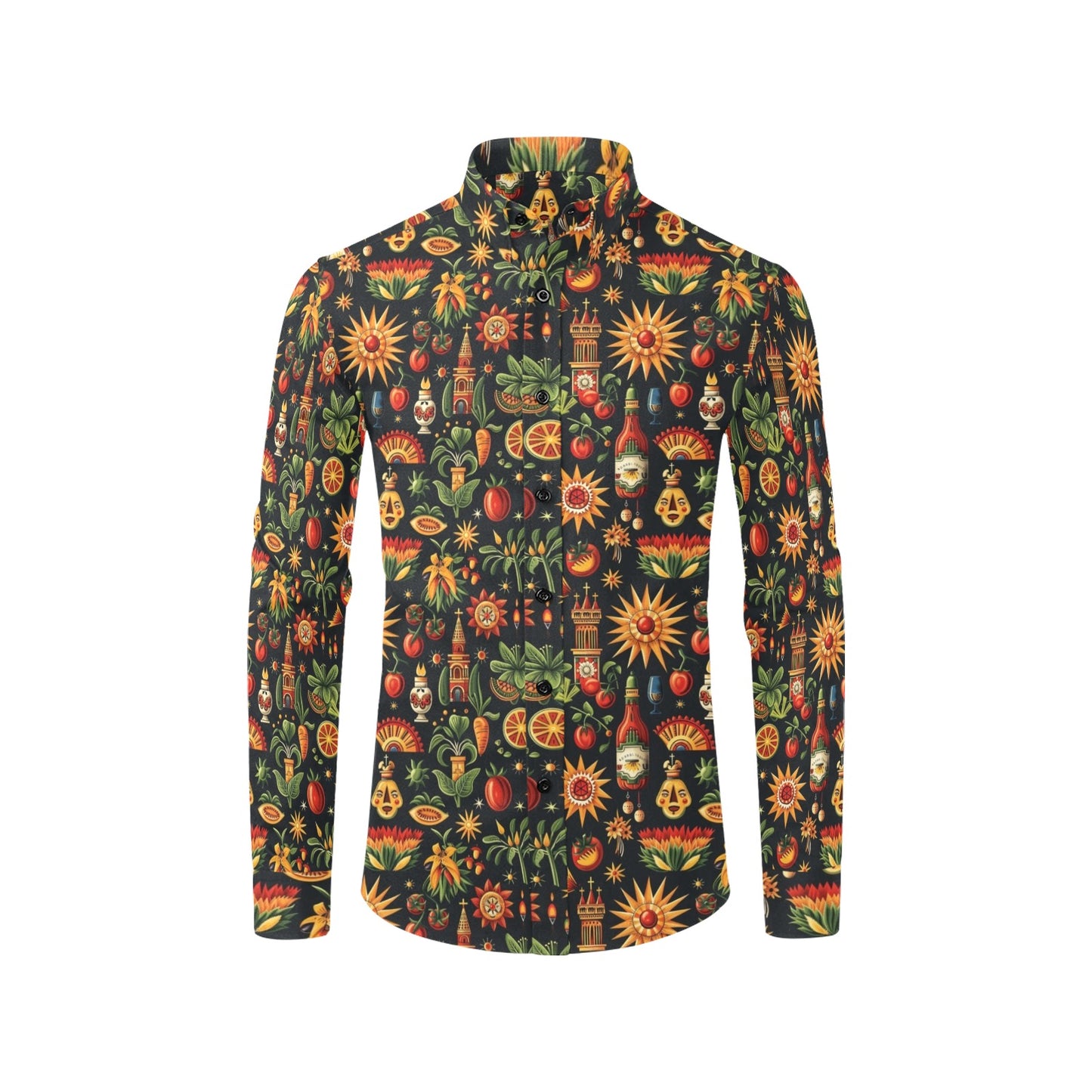 Colores De Mexico Culture Symbols Button Up Shirt