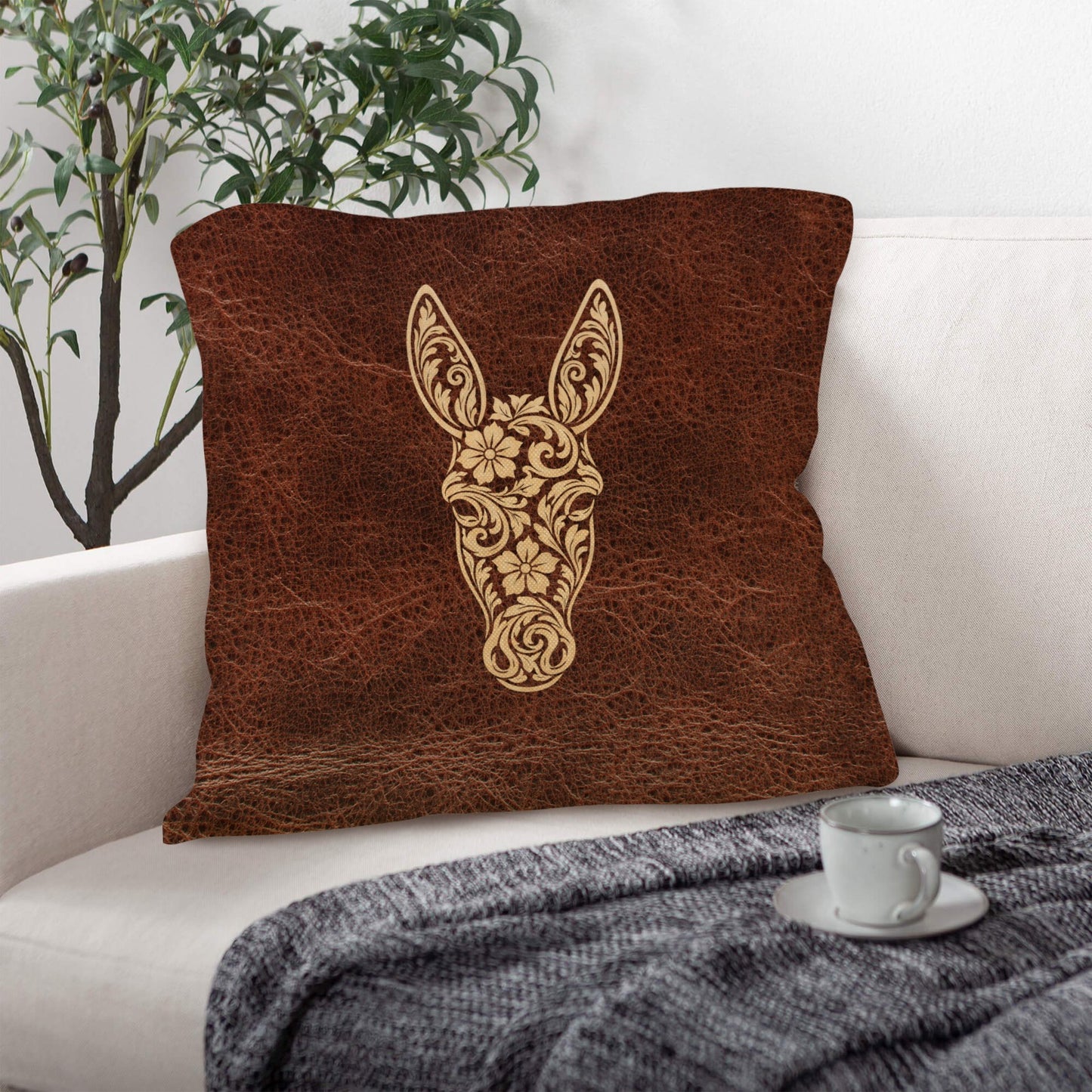 Baha Ranch Tooled Donkey Pillow Case Made in America