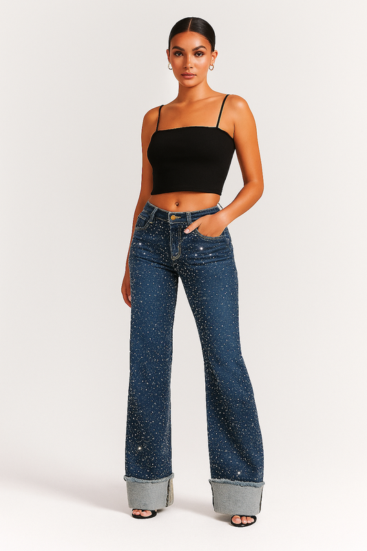 GJG Gary Low Rise Rhinestone Jean Monterey Wash