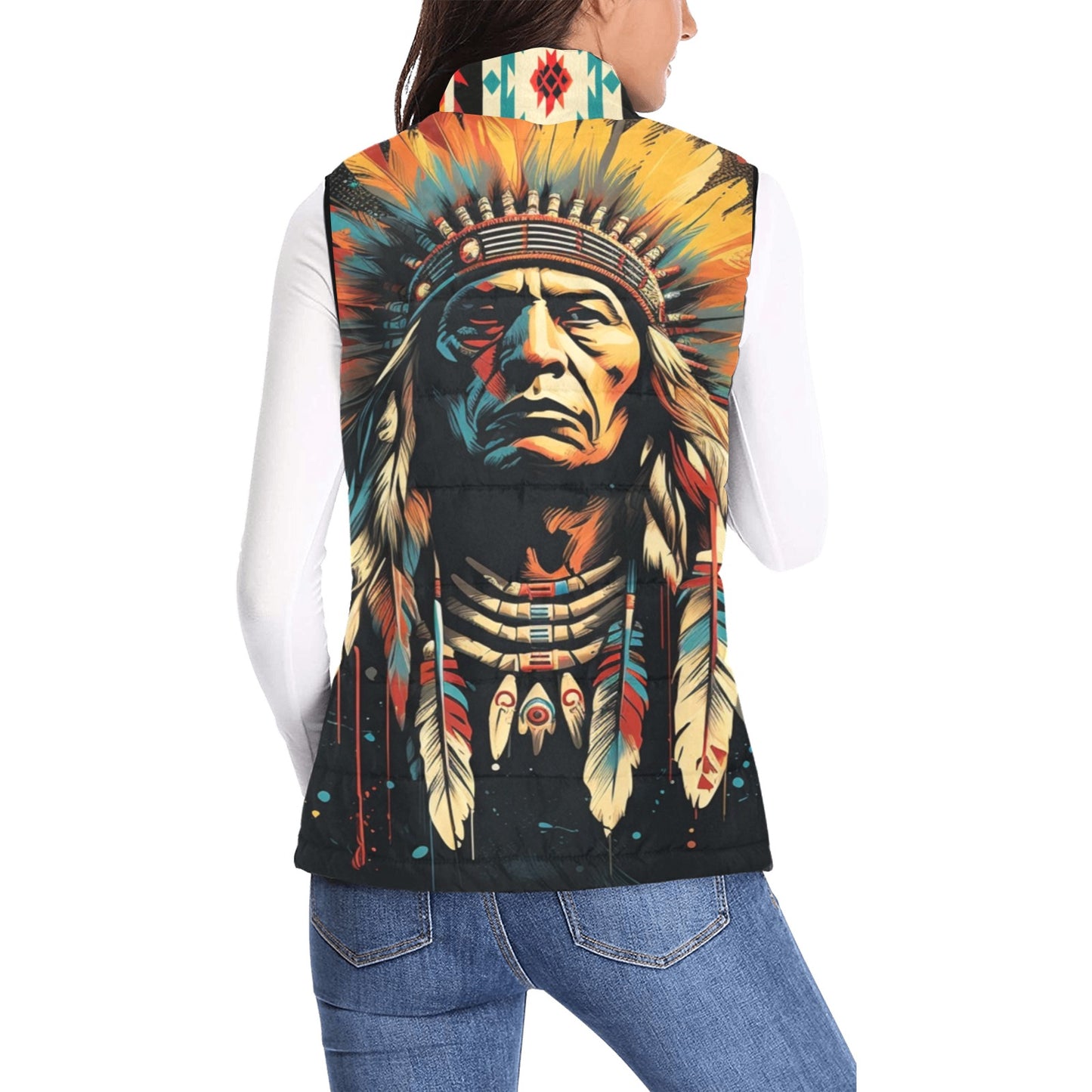 Southwestern Indian Chief Puffy Vest