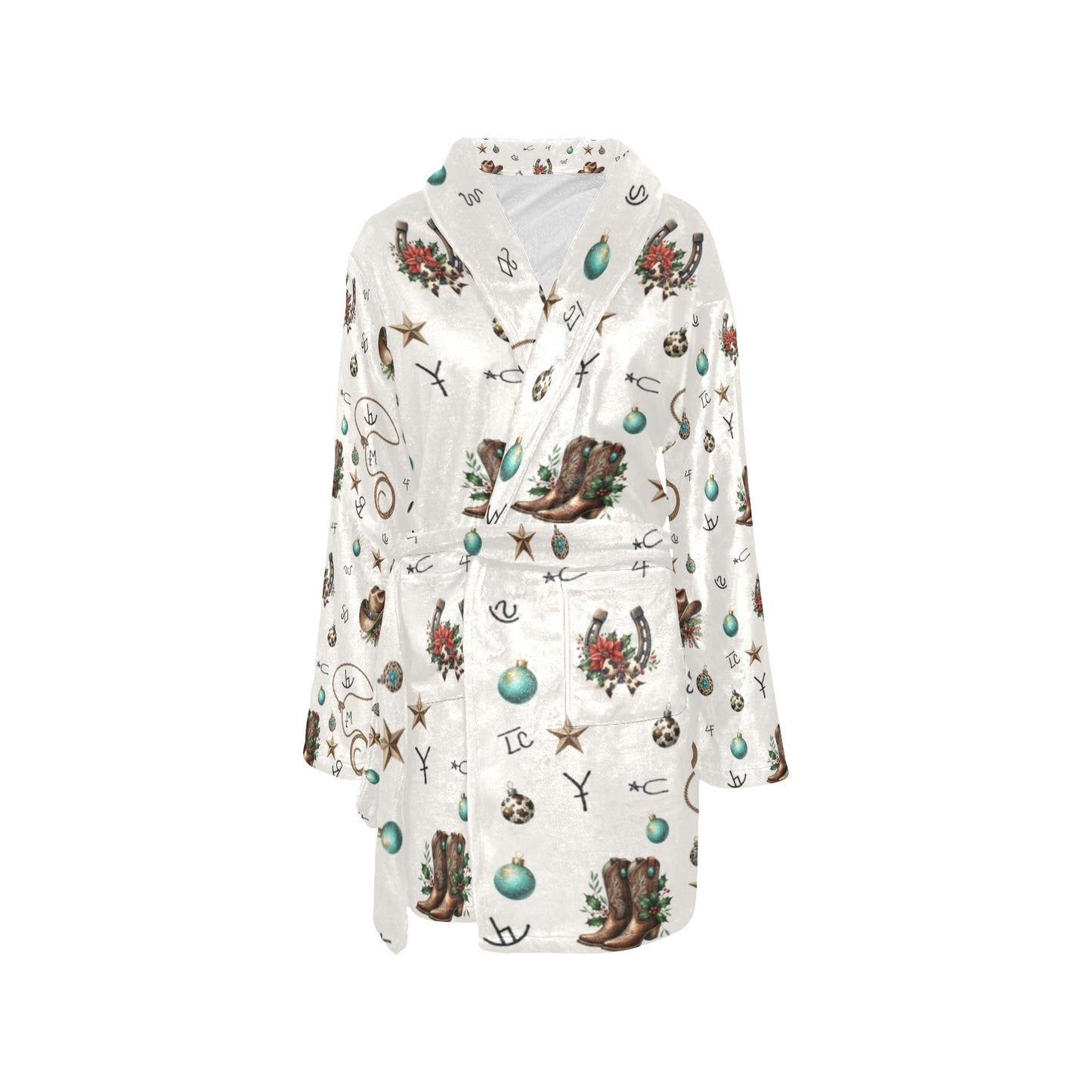 Boots and Brands Western Christmas Cowgirl Fleece Robe