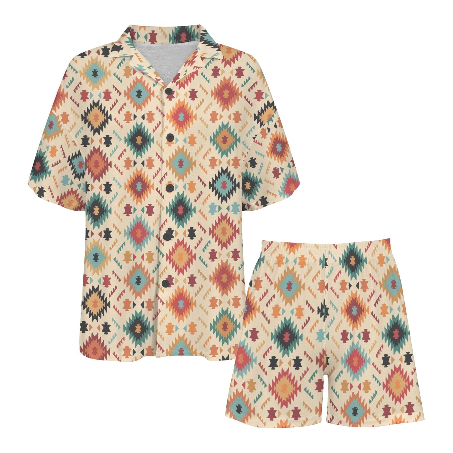 Baha Ranch Cream Aztec Women's Pajama Set Made in America