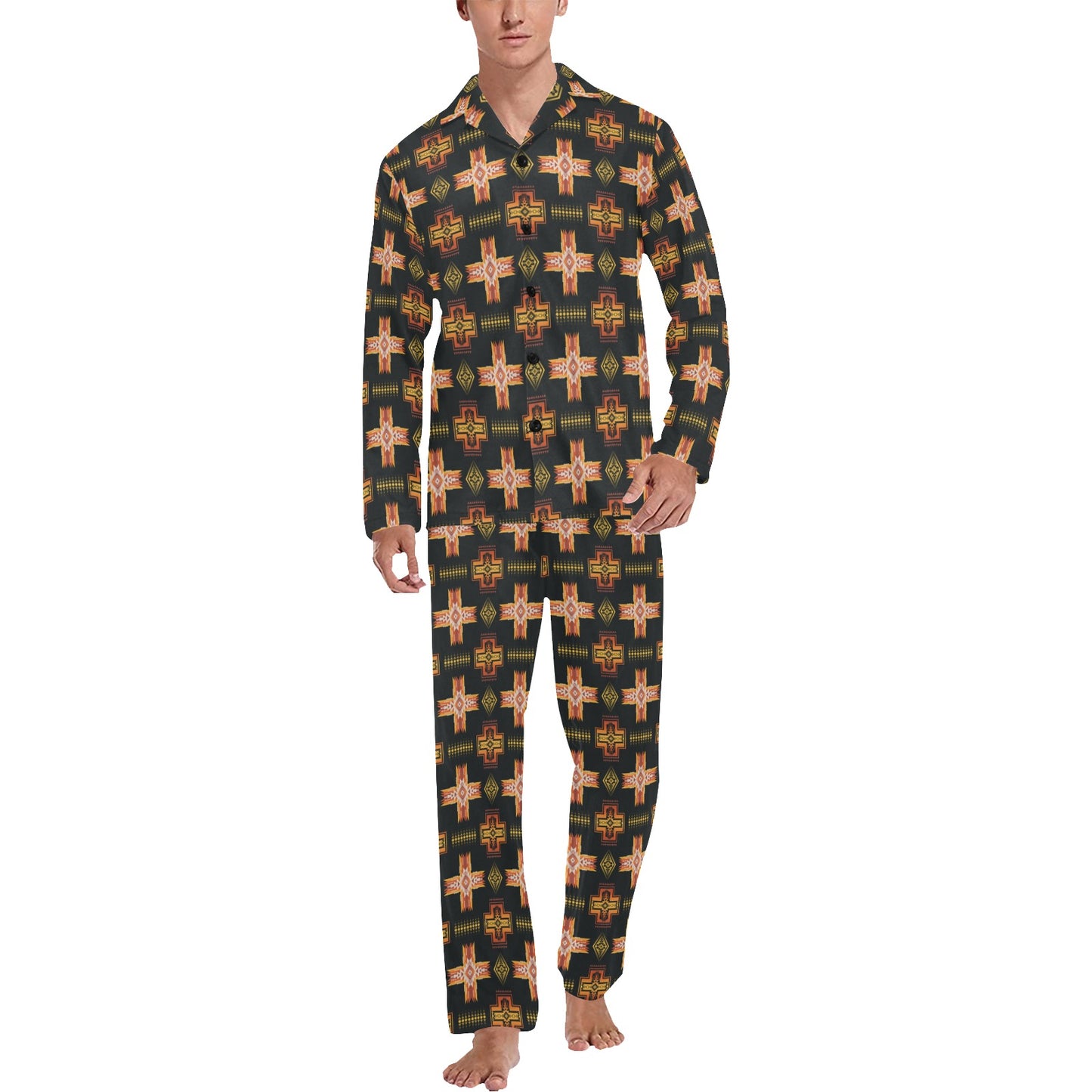 Fire Aztec Men's Western Pajamas