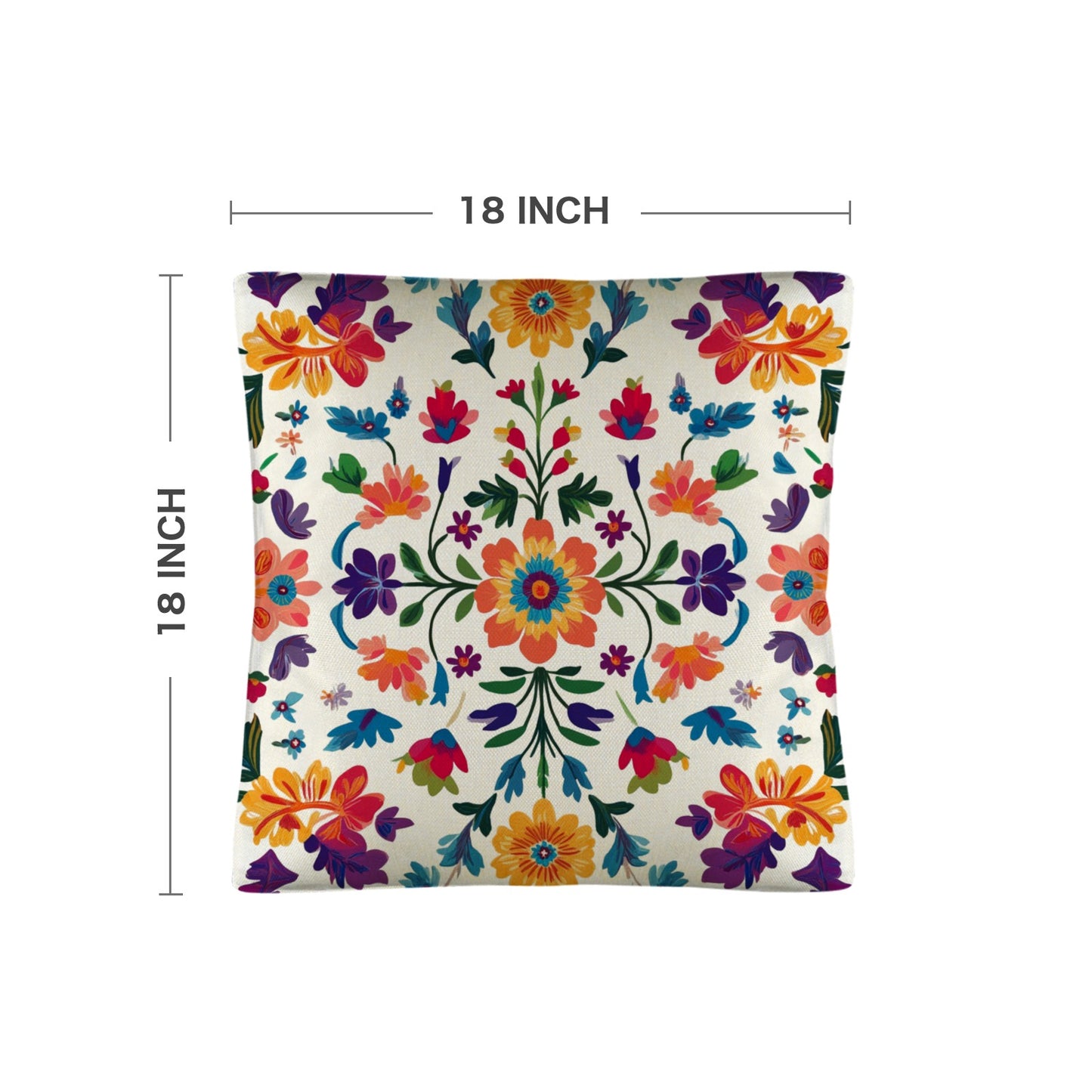Colores de Mexico Floral Pillow Case Custom Pillow Case Made in America