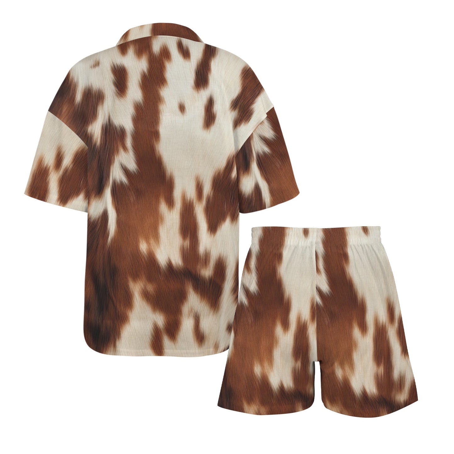 Baha Ranch Cow Print Women's Pajama Set Made in America