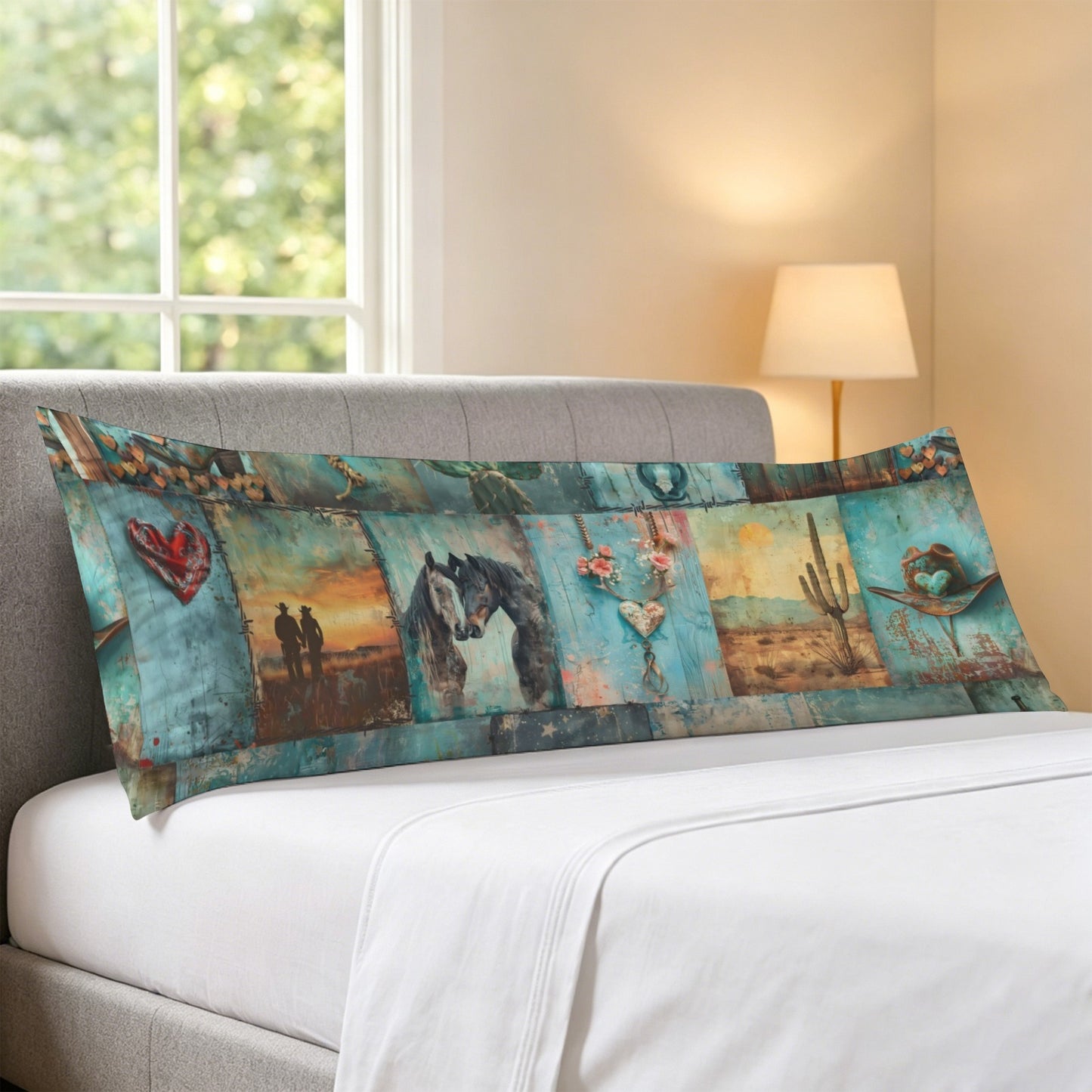 Baha Ranch Turquoise Dreams Body Pillow Cover Made in America