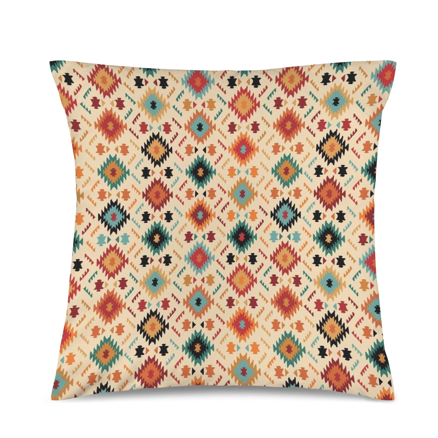 Cream Aztec Velvet Soft Throw PIllow Case Made in America