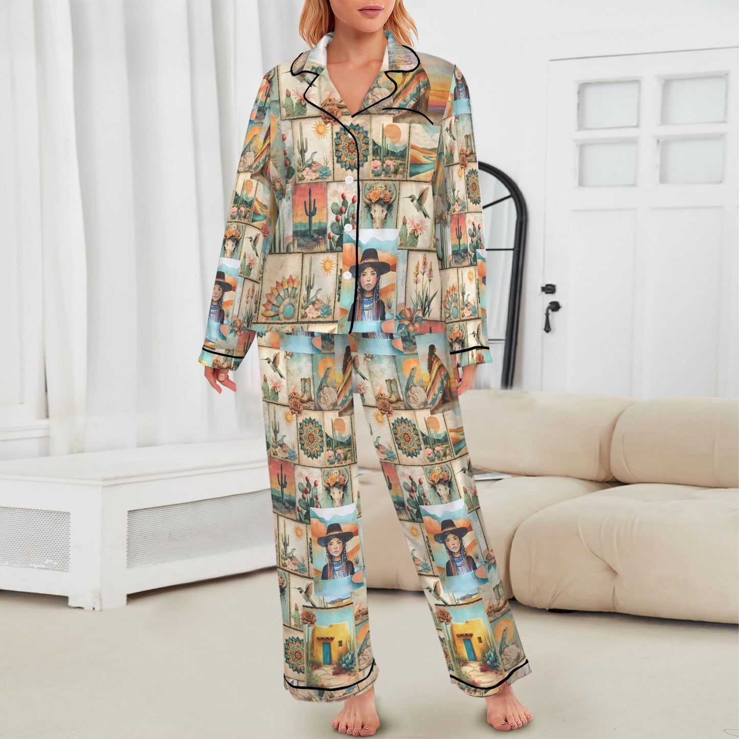 Colores de Mexico Pictures of the Southwest Satin Pajamas
