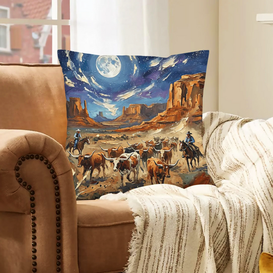 Baha Ranch Cattle Rancher Velvety Soft Pillow Case Made in America