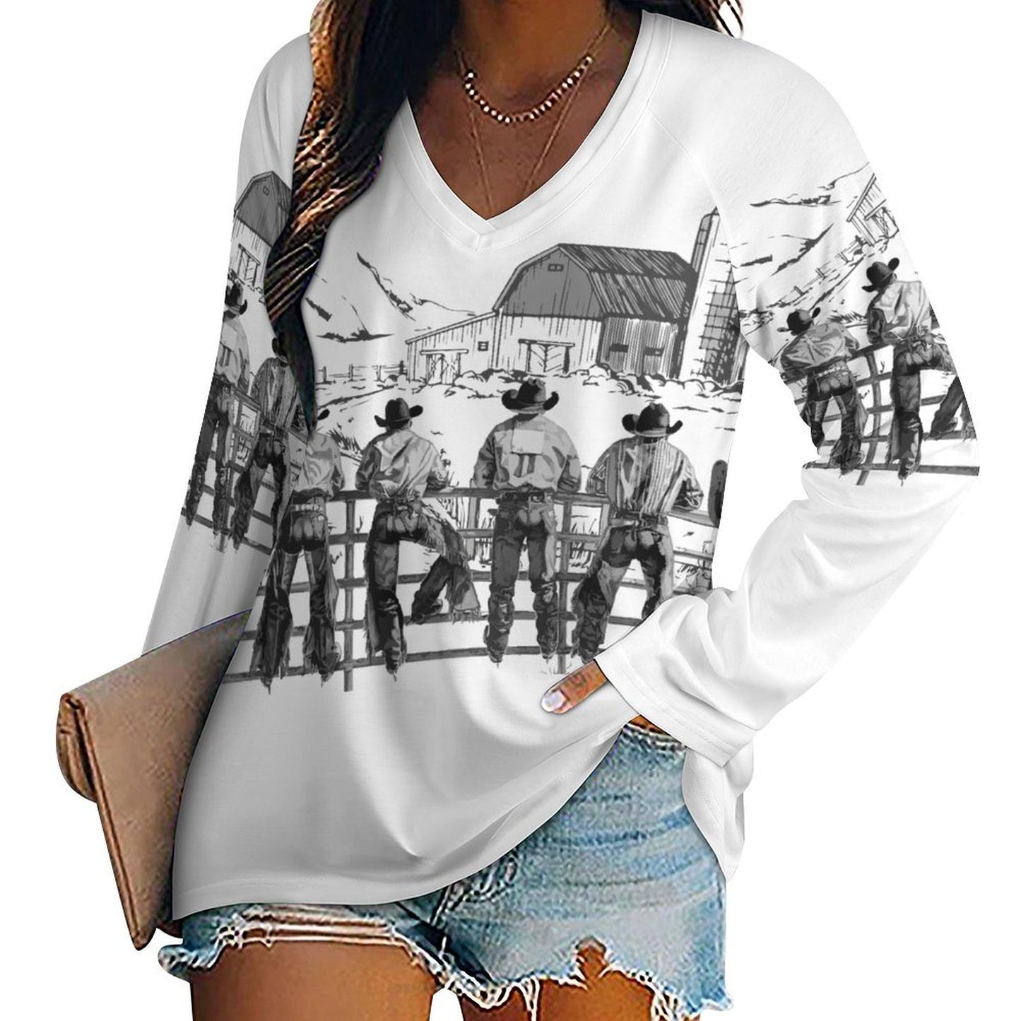 Baha Ranch Western Ranching Long Sleeve Top