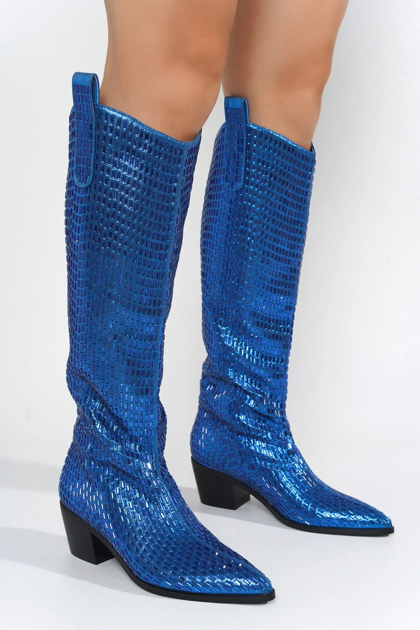Blazing Boots - Blue or Silver -  Cowgirl Sparkle Holiday Western