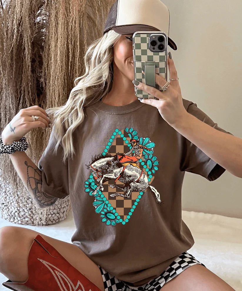 Cowboy Diamond w/ Turquoise - COMFORT COLOR - Espresso