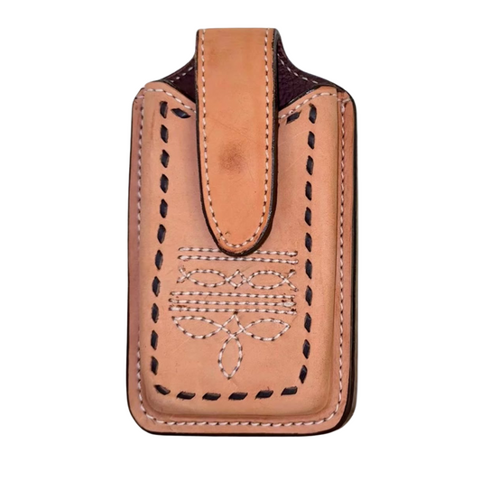 Alamo Saddlery Golden Cowboy Stitch Cell Phone Holster