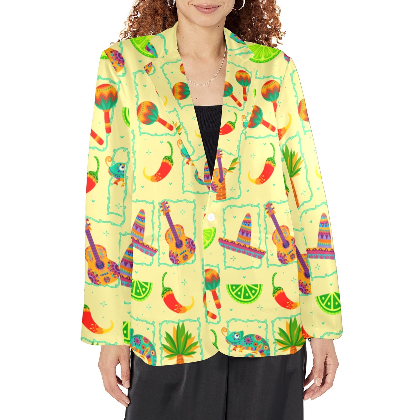 Colores De Mexico Festival Blazer Women's Blazer