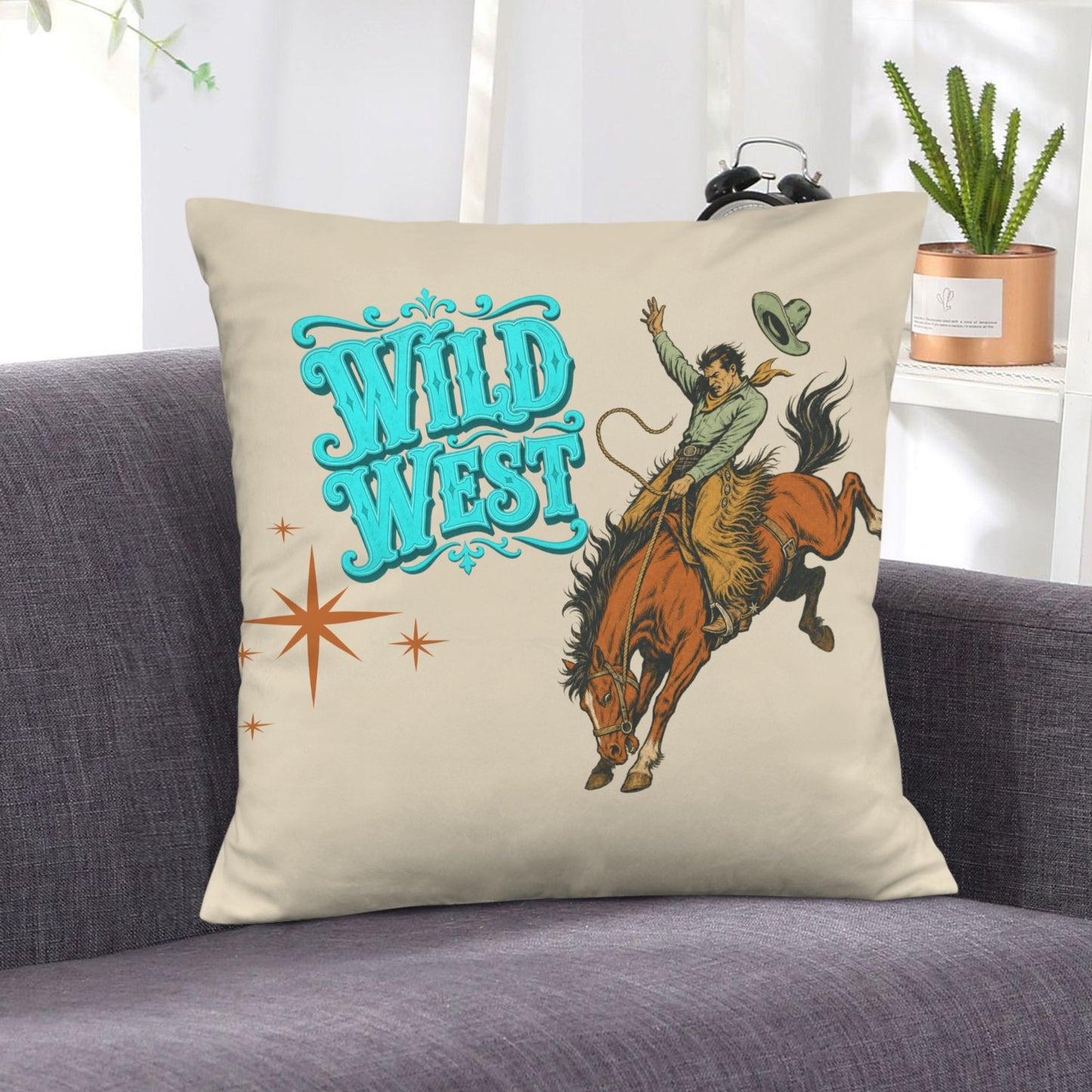 The Last Roundup Wild West Throw Pillow Cover Made in America