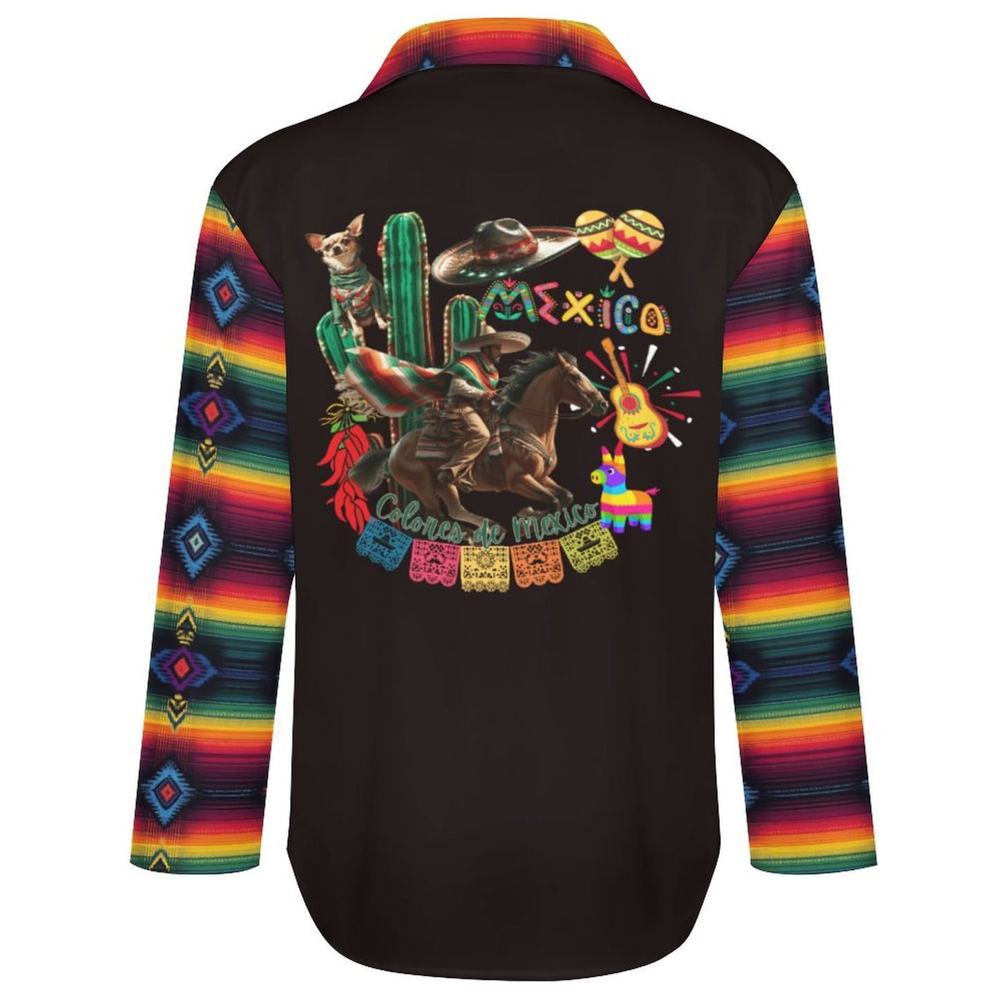Colores de Mexico Festival Button Up Blouse