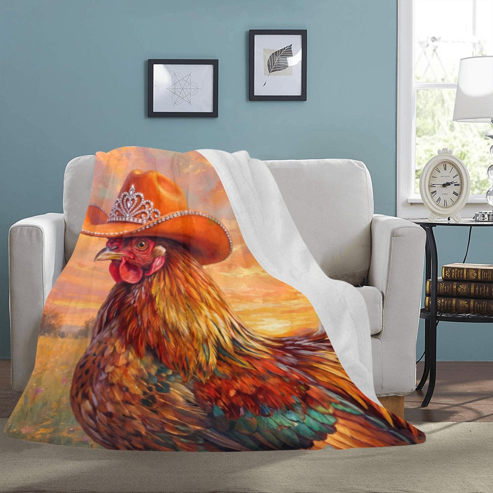 Rhinestone cowgirl Chicken Ultra-Soft Micro Fleece Blanket 60" x 80" Made in America