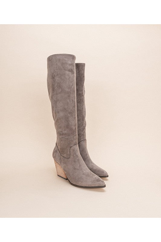 Lacey Gray Knee High Western Boots