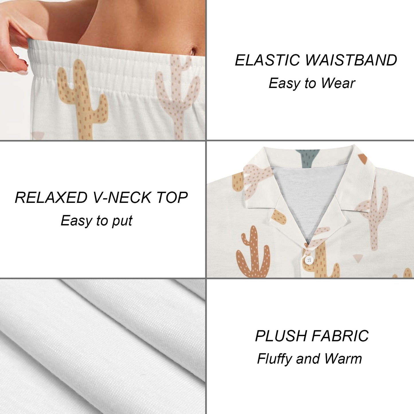 Baha Ranch Cactus Print Women's Pajama set Made in America