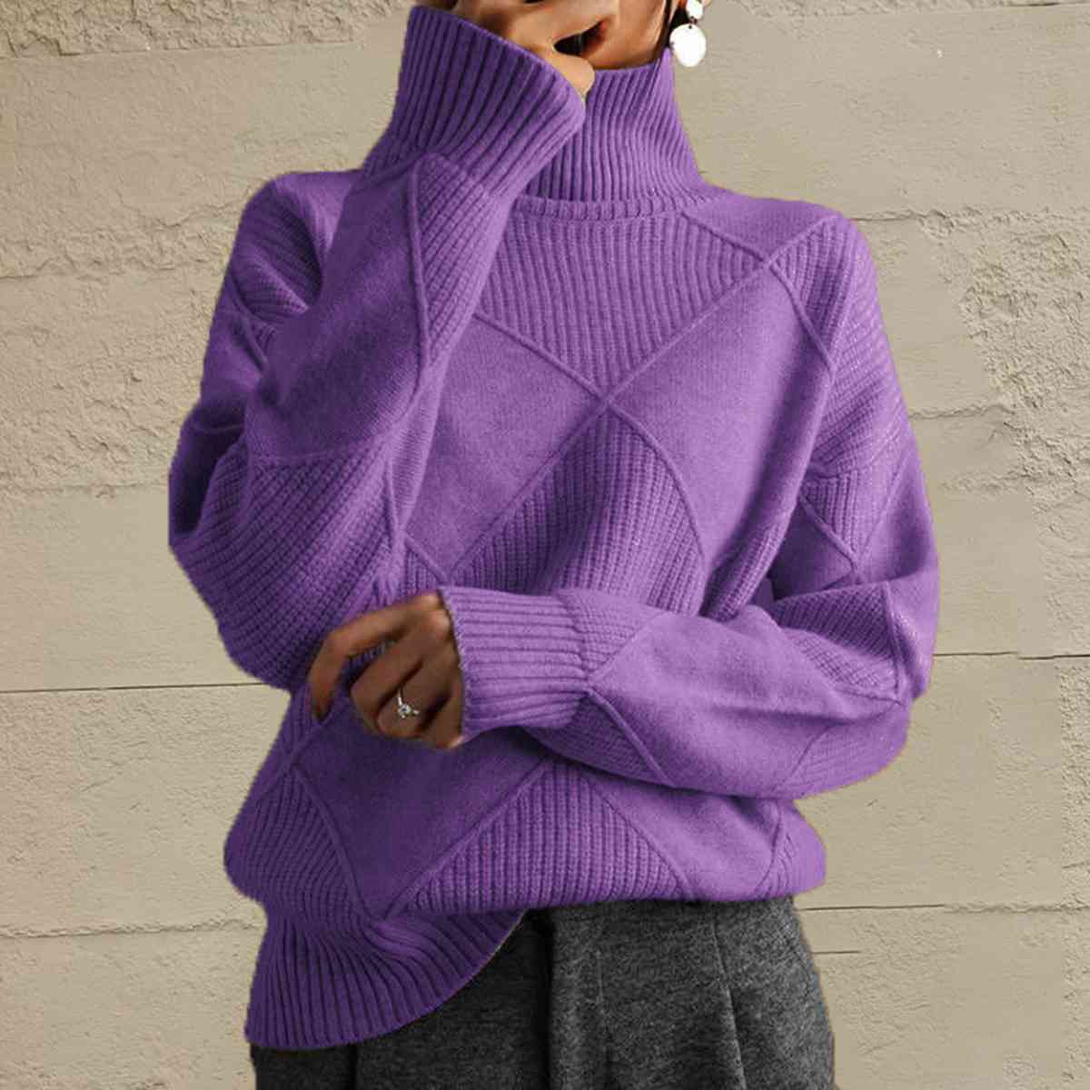 Sample Sale Geometric Purple Sweater size Small