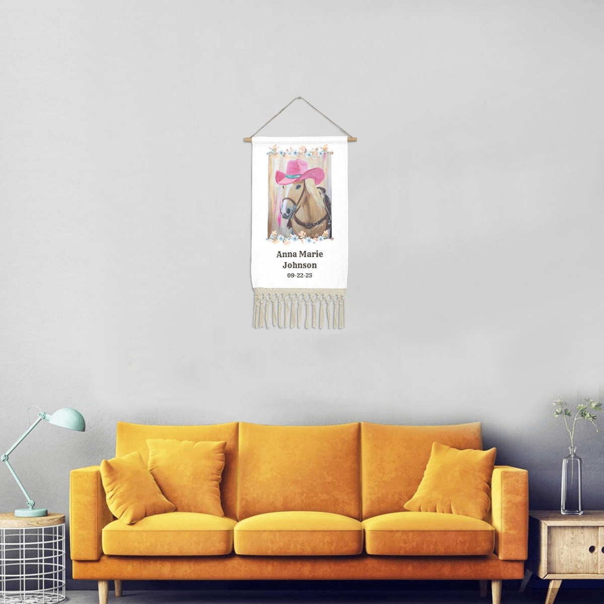 Baha Ranch Nursery Decor Wall Hanging Linen Poster Made in America