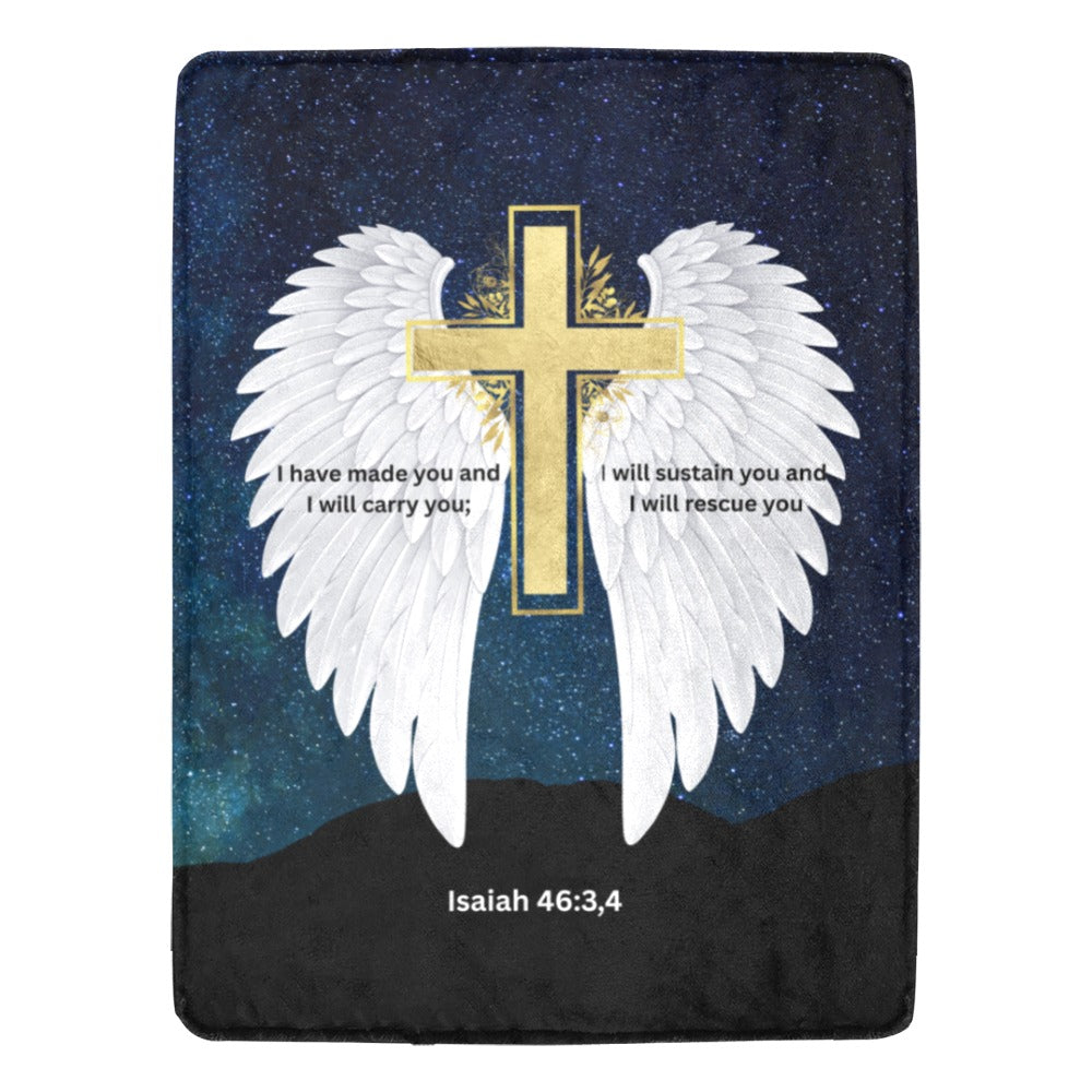 I Will Rescue You Angel Wings Throw Blanket 60" x 80" Made in America