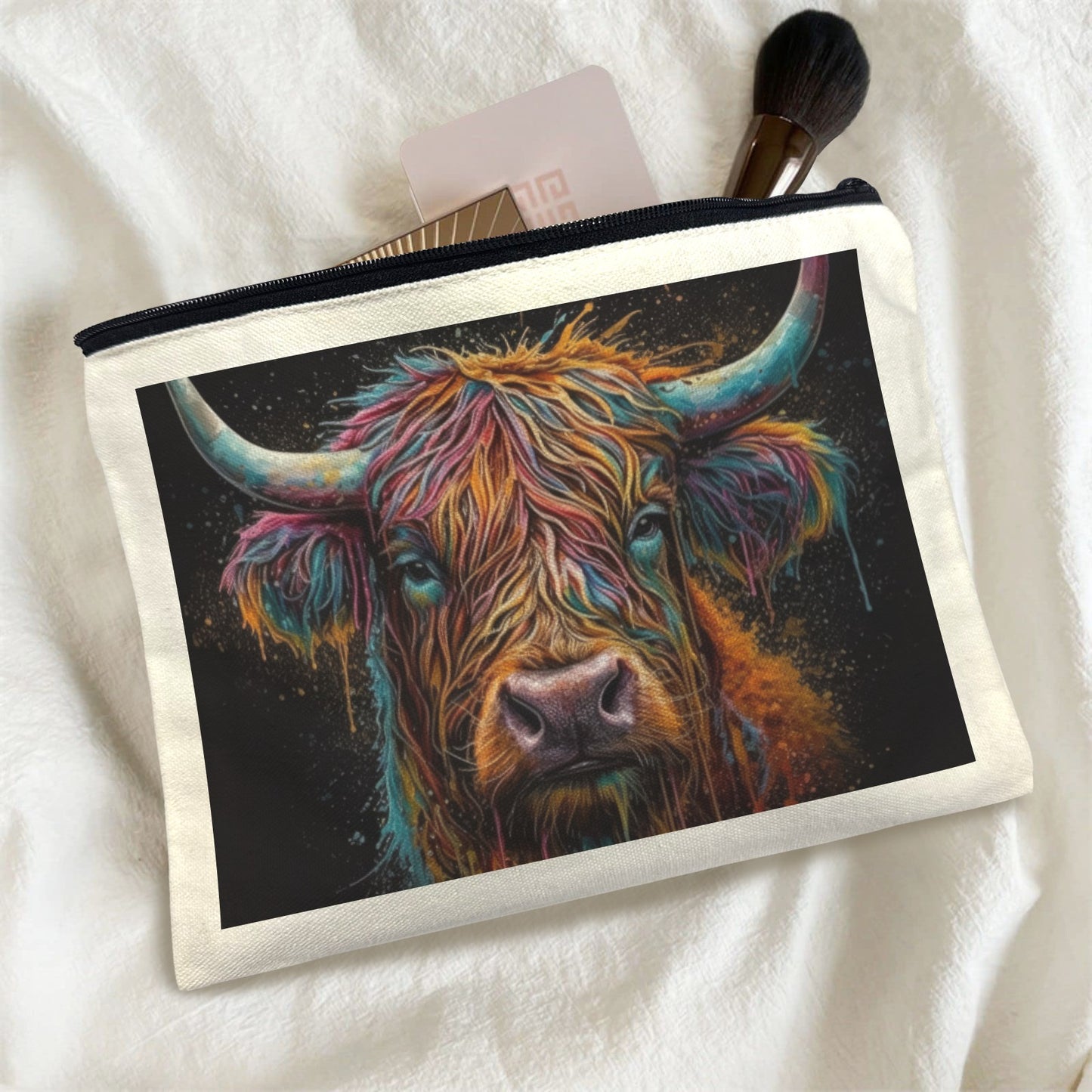 Painted Highland Cow Cosmetic Bag Pack of 5 Made in America