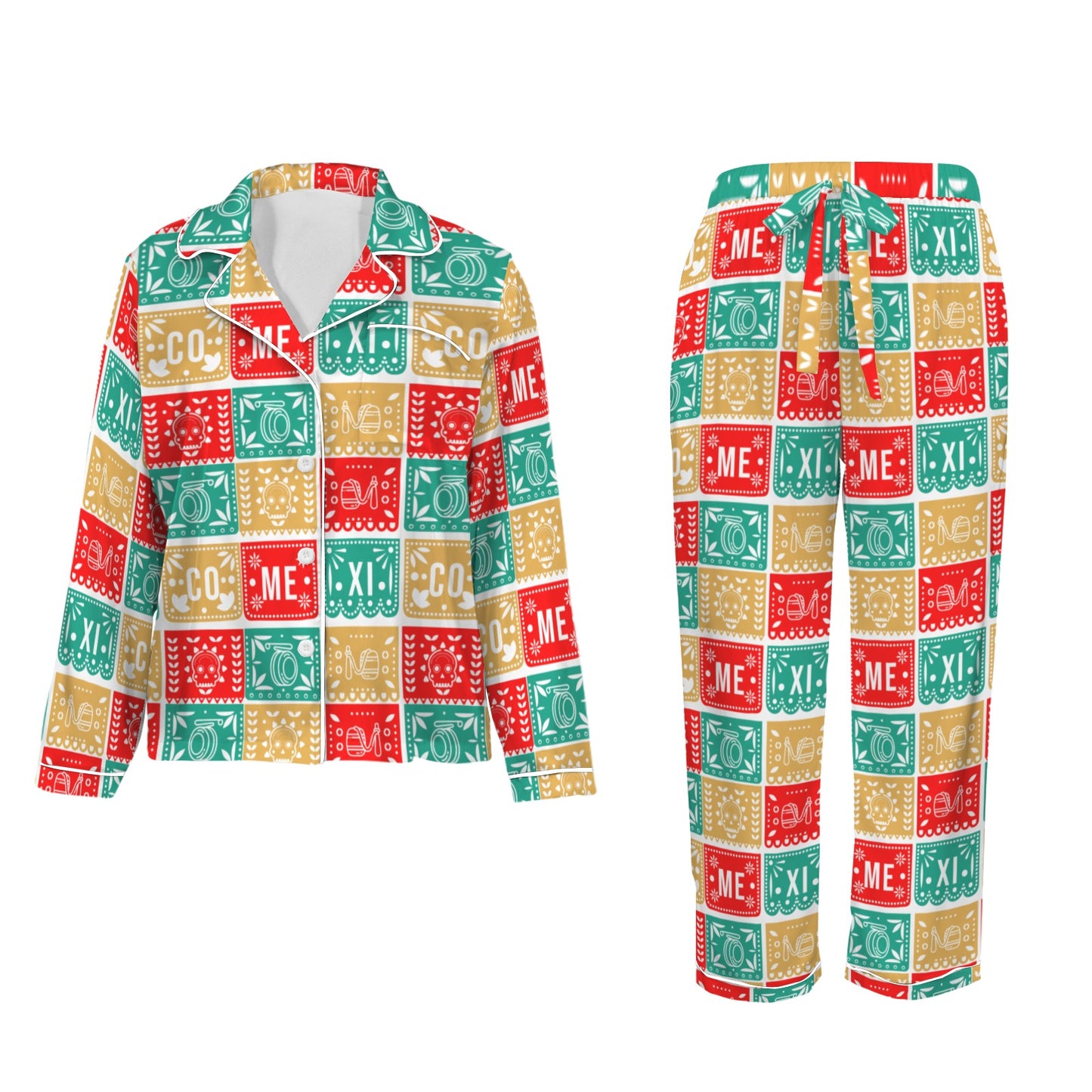 Colores De Mexico Picado Womens Satin Pajamas