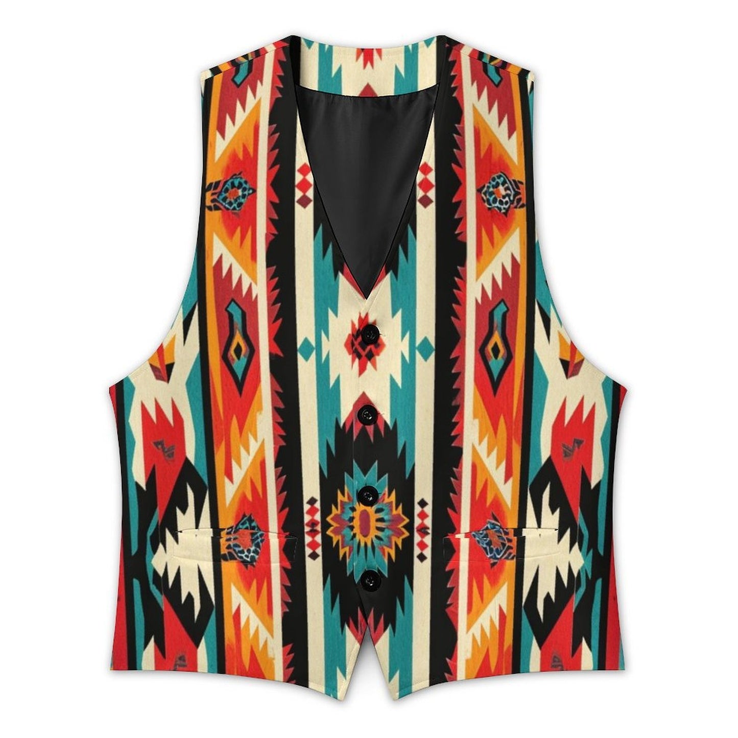 Baha Ranch Southwestern Aztec Men's Sleeveless Suit Vest