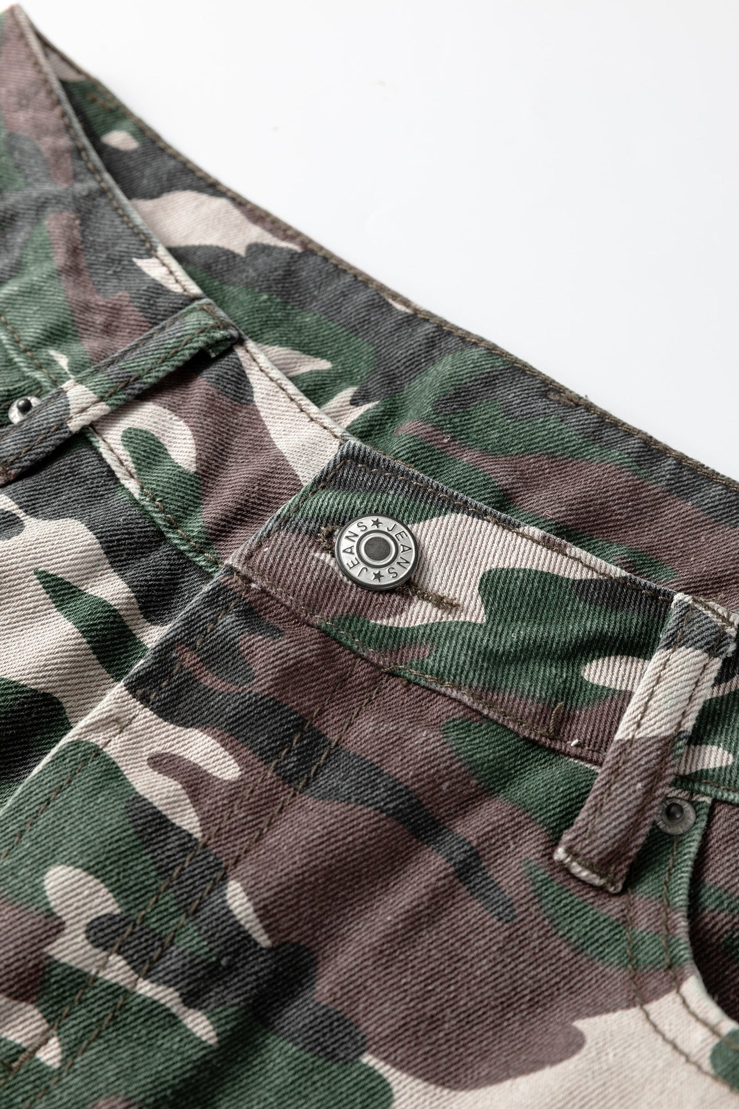 Camo Denim Cargo Wide Leg Pants choice of colors