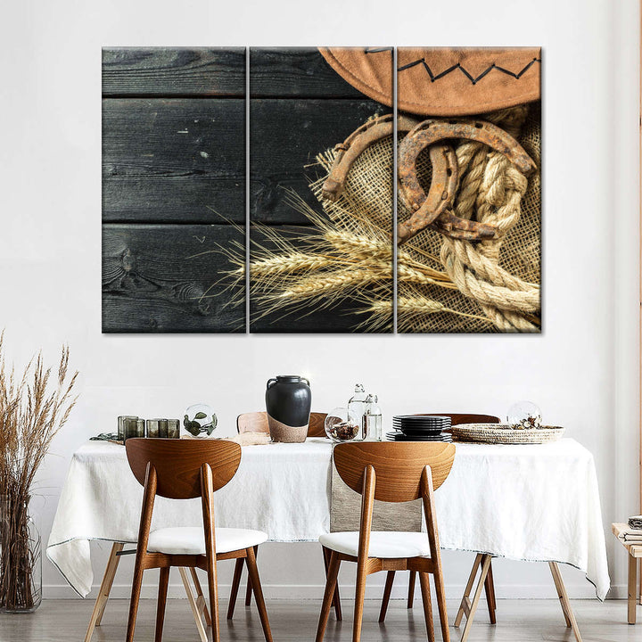 Cowboy Hat And Horseshoe Wall Art