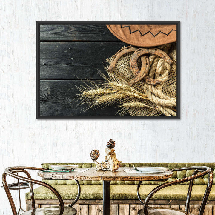 Cowboy Hat And Horseshoe Wall Art