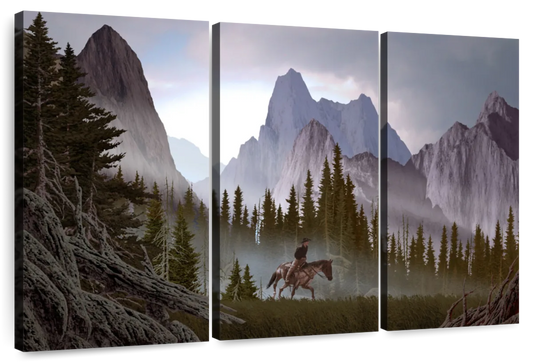 Cowboy In The Wild Wall Art