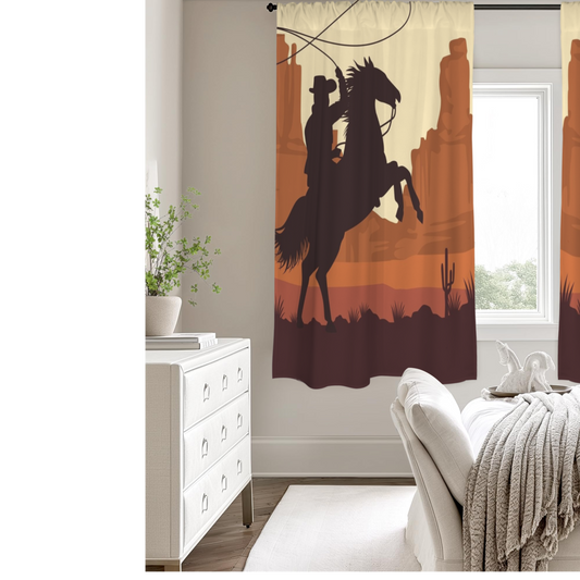 Desert Cowboy Curtains 52"x63" (2-Piece) Made in America