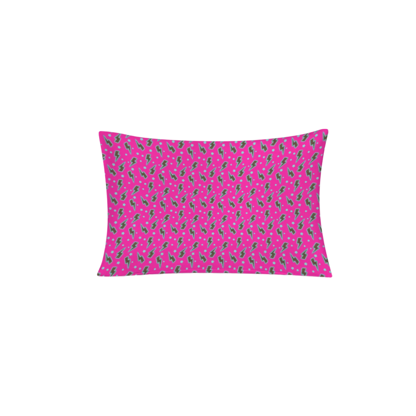 Pink pillowcase with watermelon pattern on a white background