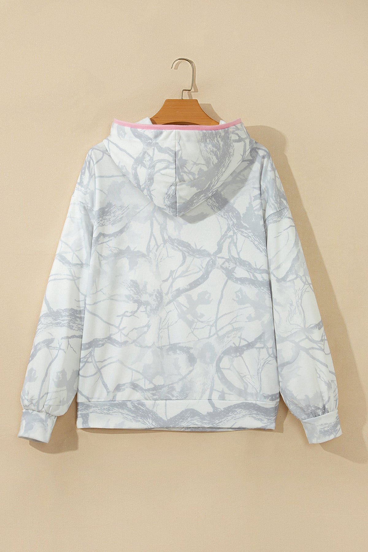 Abstract Camo Colorblock Kangaroo Pocket Hoodie