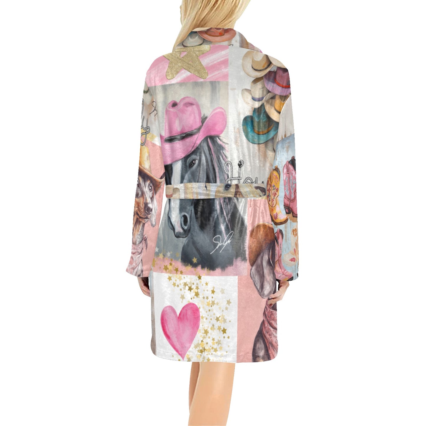 Danilo Painted Cowgirl Minky Soft Fleece Robe